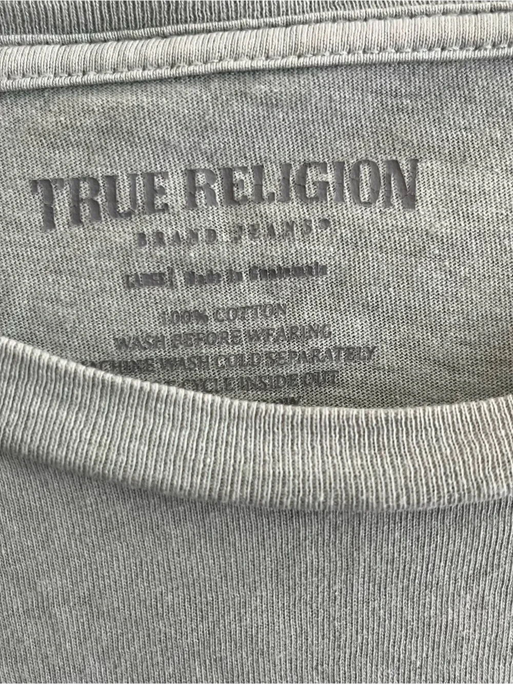 True Religion Men’s Mint Green Buddha & Guitar Graphic T‑Shirt Large